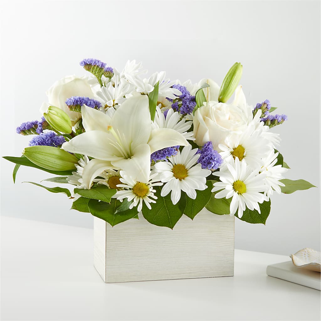Beyond Blue Box Bouquet – Bloom Balloon Llc, Newark DE