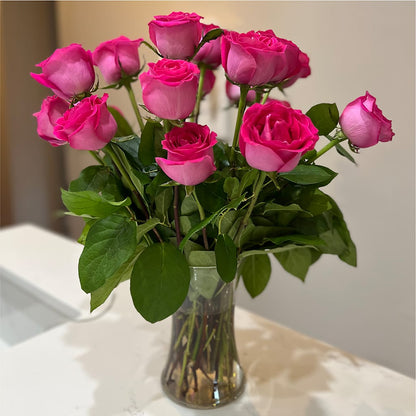 Long Stem Pink Rose Bouquet –  Bloom Balloon Llc, Newark DE
