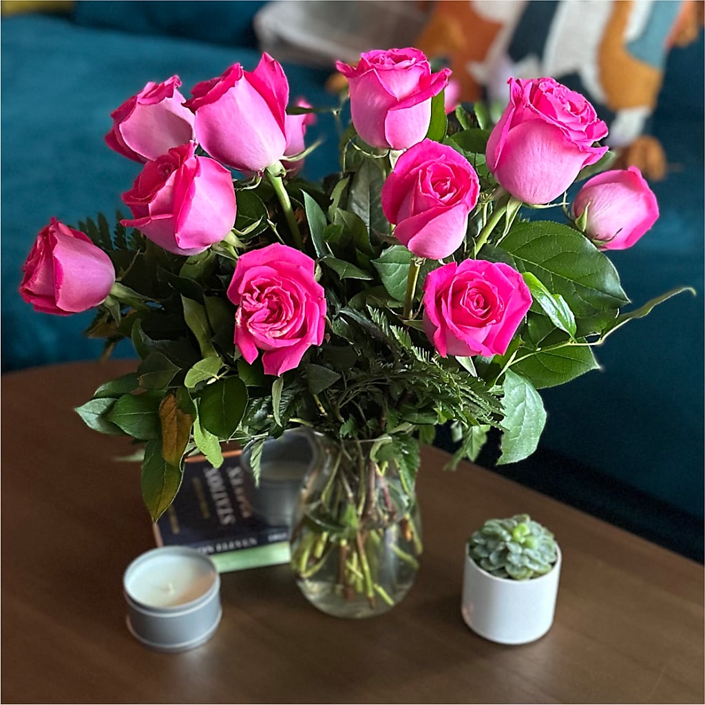Long Stem Pink Rose Bouquet –  Bloom Balloon Llc, Newark DE