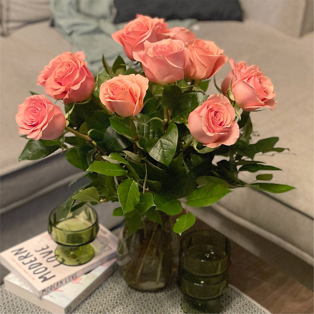 Long Stem Pink Rose Bouquet –  Bloom Balloon Llc, Newark DE