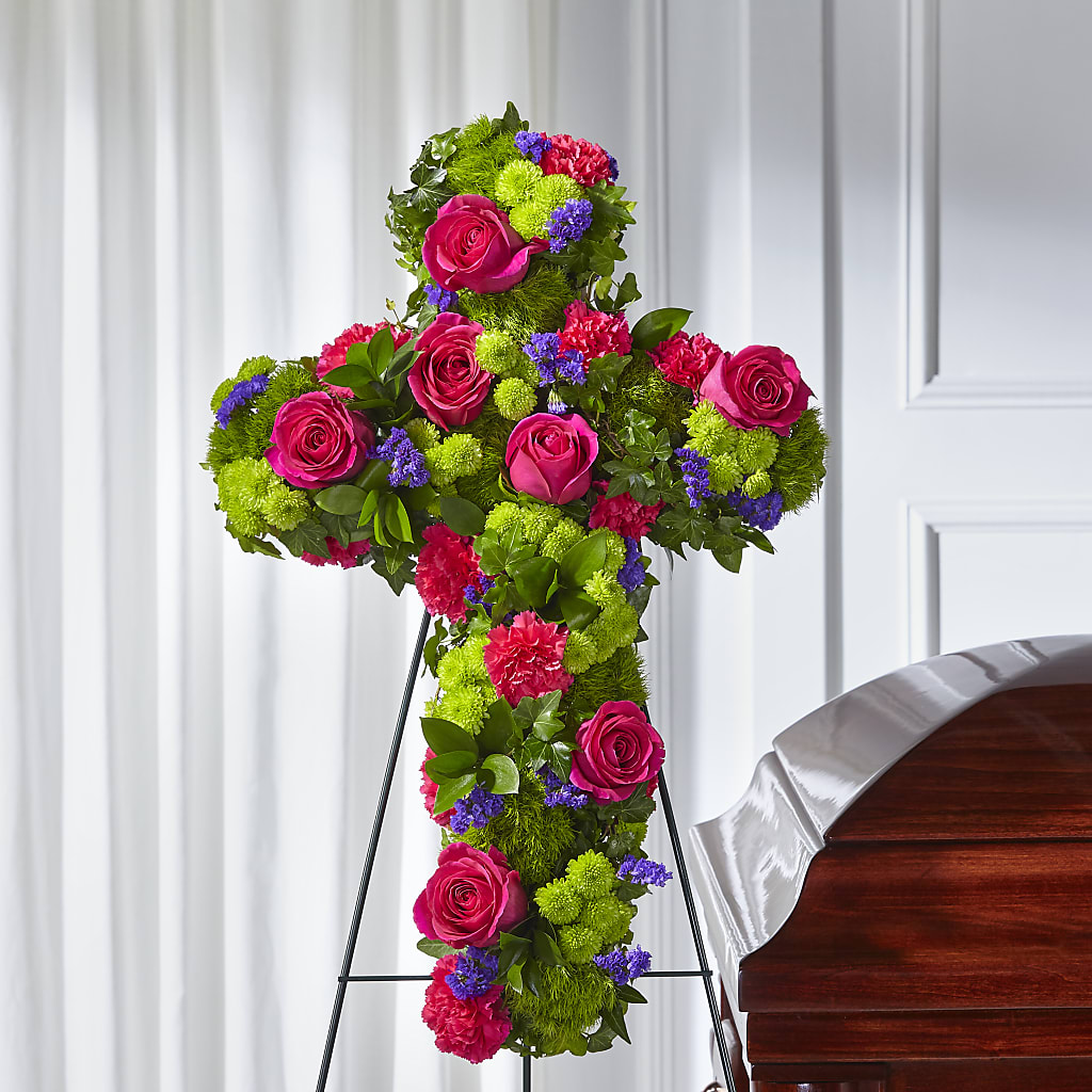 Tribute Rose Floral Cross –  Bloom Balloon Llc, Newark DE