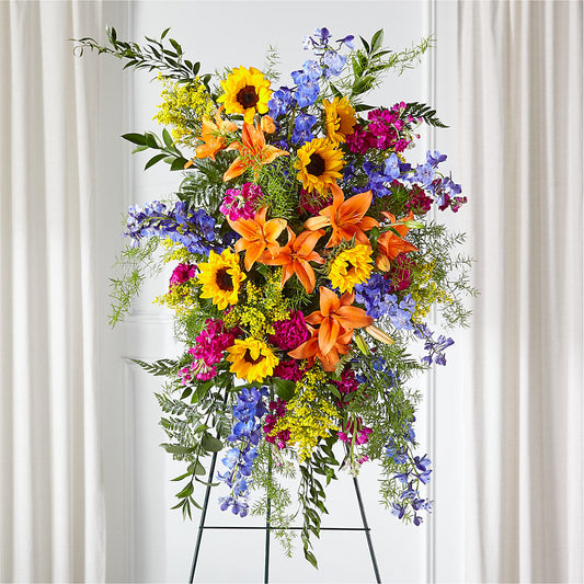 Sunlit Memories Standing Spray (Standard) –  Bloom Balloon Llc, Newark DE