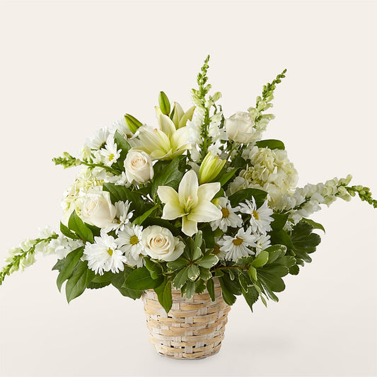 Ivory Elegance Floral Basket –  Bloom Balloon Llc, Newark DE