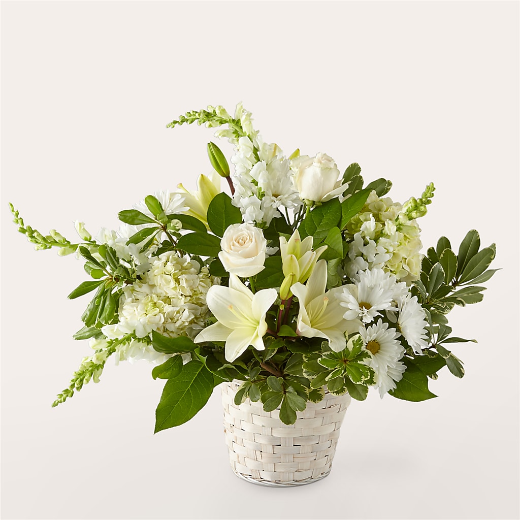 Ivory Elegance Floral Basket –  Bloom Balloon Llc, Newark DE