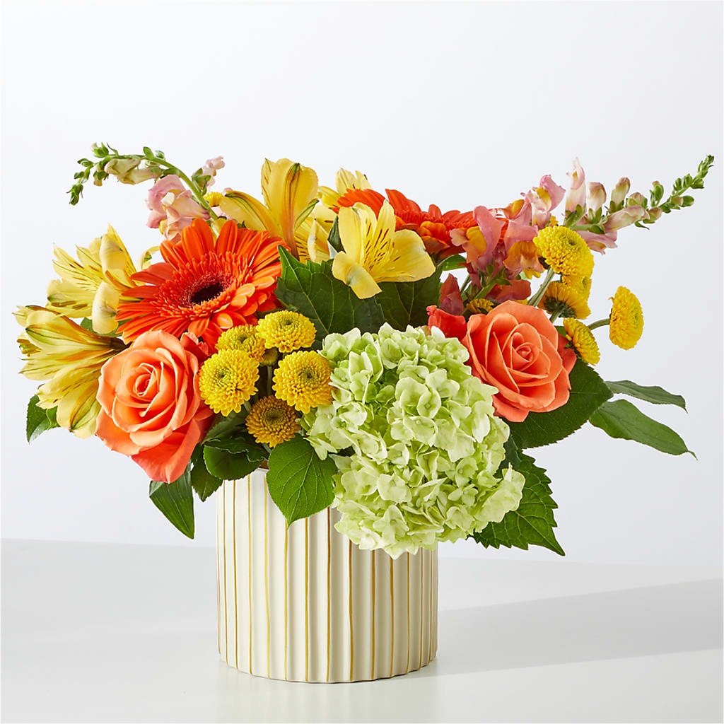 Autumn Sunshine Bouquet with Ivory Vase –  Bloom Balloon Llc, Newark DE