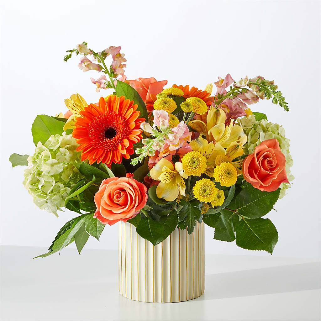 Autumn Sunshine Bouquet with Ivory Vase –  Bloom Balloon Llc, Newark DE