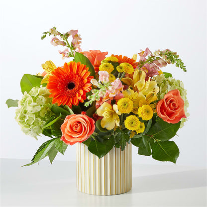 Autumn Sunshine Bouquet with Ivory Vase –  Bloom Balloon Llc, Newark DE