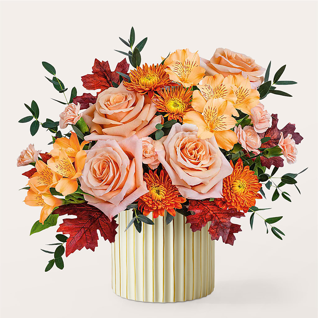 Spiced Latte Bouquet with Ivory Vase –  Bloom Balloon Llc, Newark DE