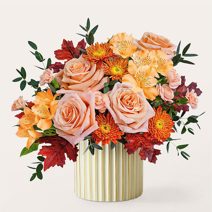 Spiced Latte Bouquet with Ivory Vase –  Bloom Balloon Llc, Newark DE