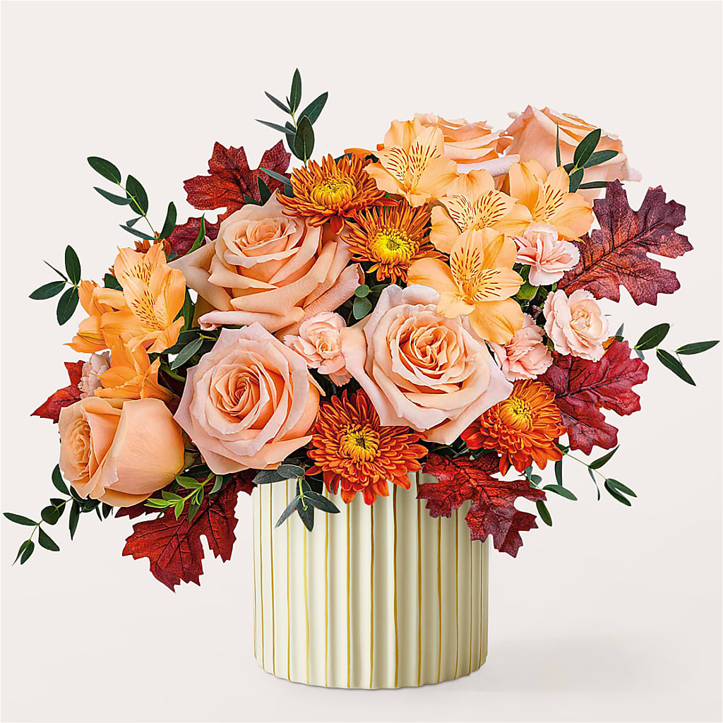 Spiced Latte Bouquet with Ivory Vase –  Bloom Balloon Llc, Newark DE