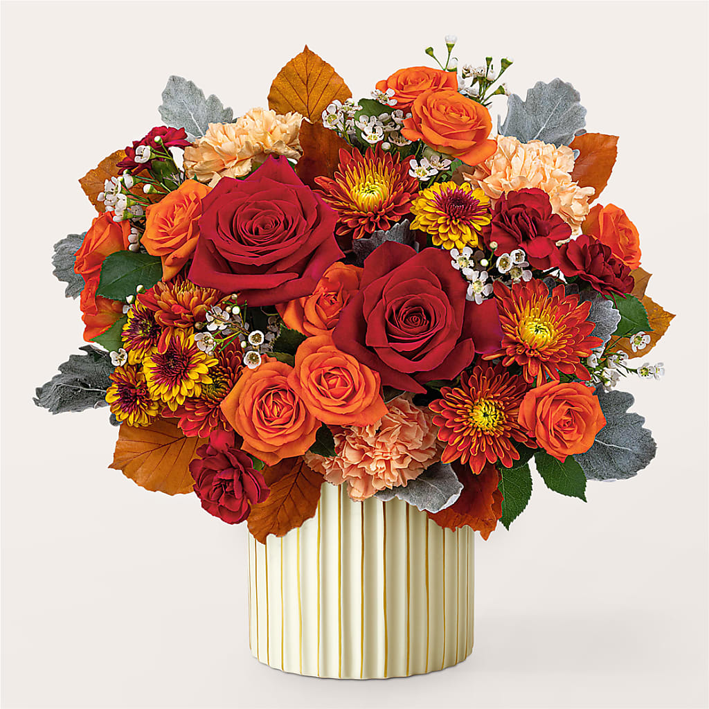 Merlot Bouquet with Ivory Vase –  Bloom Balloon Llc, Newark DE